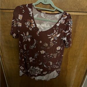Burgundy Floral Shirt